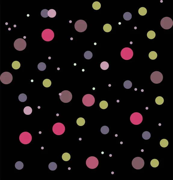 Fond abstrait sans couture avec des cercles sur noir — Image vectorielle