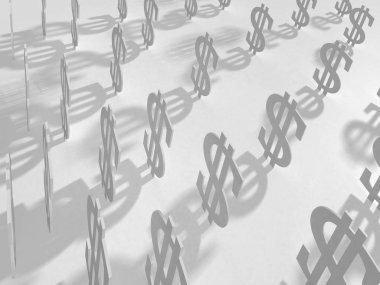 Kağıt üzerinde 3d dolar ile arka plan