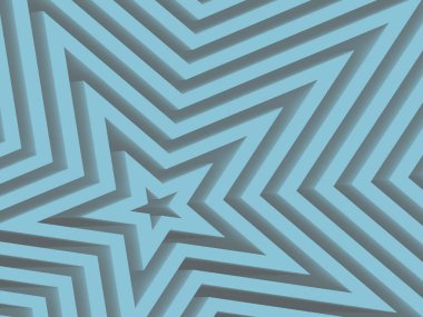Yıldız şekillerle soyut mavi geometrik arka plan