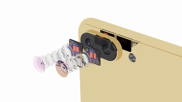 Mobile phone dual camera concept — Stock Photo, Image