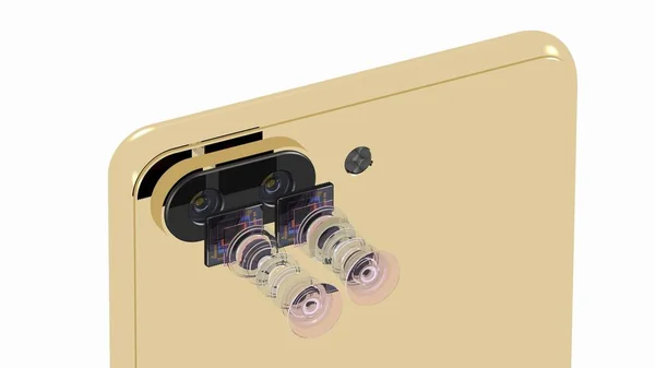 Concept de téléphone portable double caméra — Photo