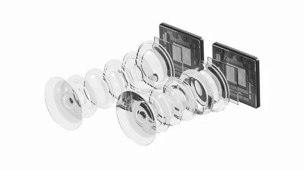Mobil Çift kamera kavramı, iki sensörler, optik 