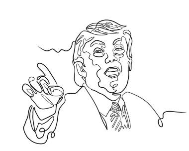  kişi gibi Donald Trump kroki karikatür