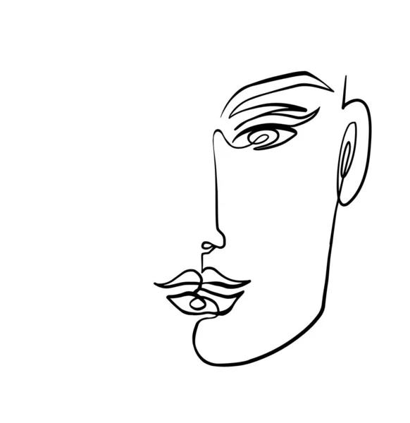 Illustration vectorielle dessinée à la main du visage de la femme — Image vectorielle