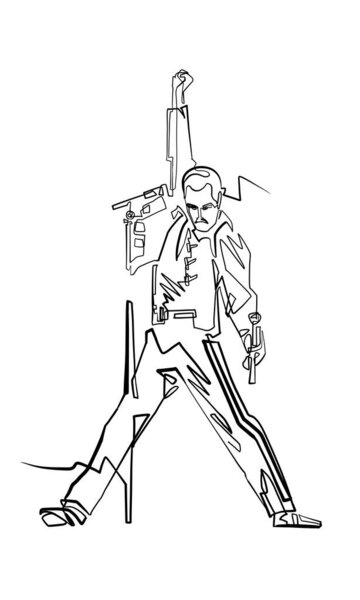 Performer like to Freddie Mercury Queen on stage