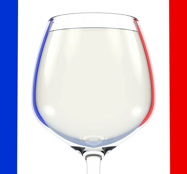 Verre à vin vide avec vin blanc — Photo