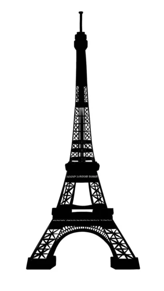 Tour eiffel silhouette noire — Photo