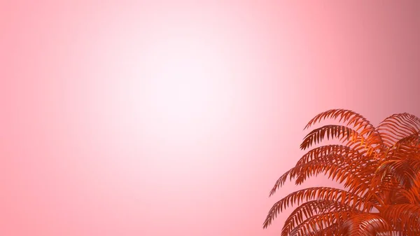 Tropikalne palmy na koralowych barwione tło — Zdjęcie stockowe
