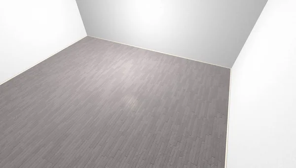 房间作物在3d与现代镶木地板 — 免费的图库照片