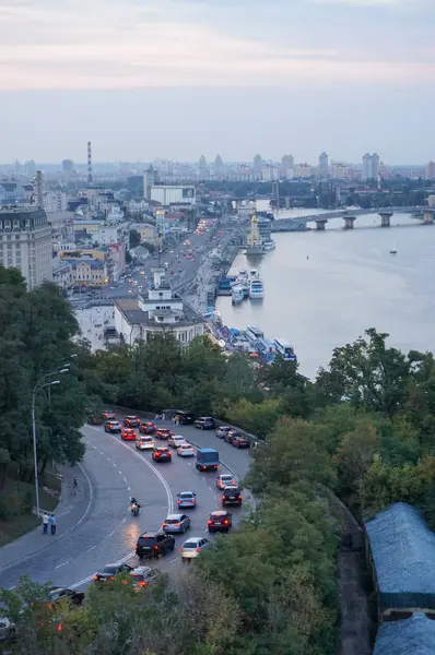 Вид с воздуха на город Киев — стоковое фото