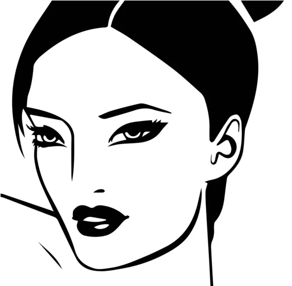 Rostro de una mujer, estilo de moda — Vector de stock