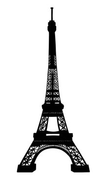 paris'te eyfel kulesi, çizgi sanatı 