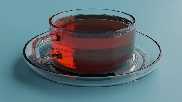 Glass cup filled with black tea — Stock Photo, Image