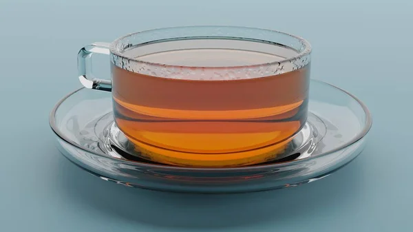 Copo de vidro cheio de chá — Fotografia de Stock