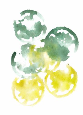 Suluboya vuruşları Renkli yeşil sarı izler 