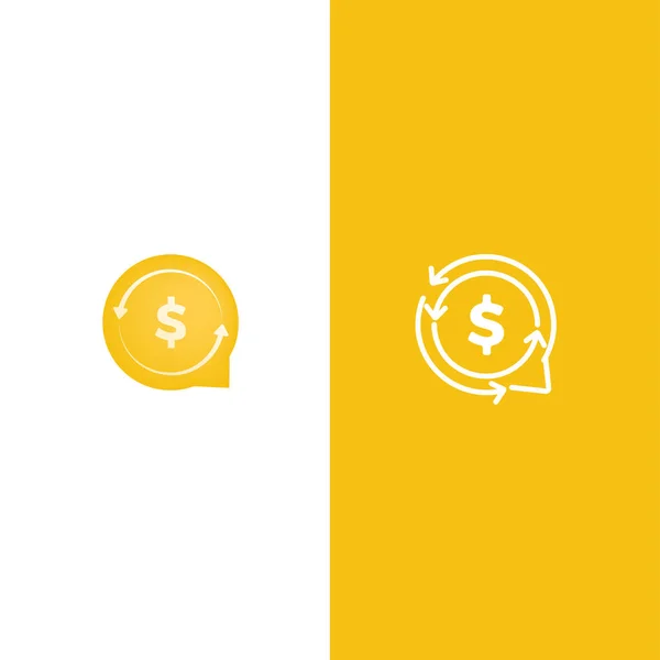 Логотип чату зміни грошей. Логотип обміну валют новини та ціни — стоковий вектор