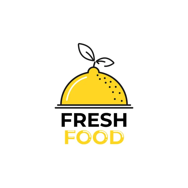 Limon logosunu görmeniz gerekir. Logo ile parlak taze limonata. Yaz için bir meyve shop çizim — Stok Vektör