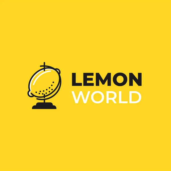 Limonáda svět logo. Logotyp světlý čerstvého citronu. Letní kreslení pro smoothie shop — Stockový vektor