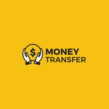 Transfer para logosu. Altın dolar para el işadamı ile