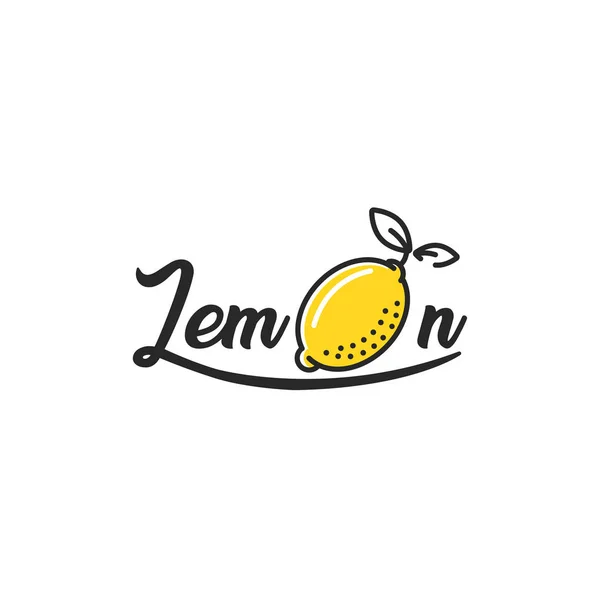 Lemon logo. Logotyp s jasně čerstvé limonády. Letní výkresu pro obchod s ovocem — Stockový vektor