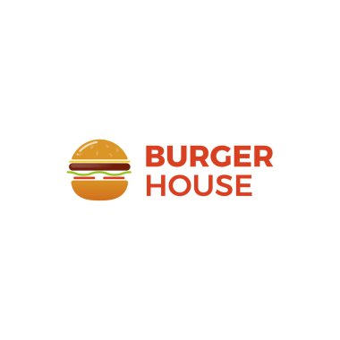 Amerikan klasik burger house logosu. Restoran ya da kafe ya da lokanta için logo. 