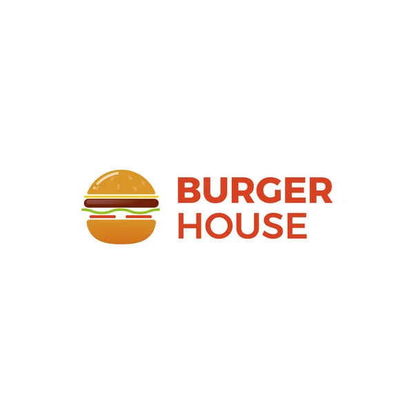 Klasyczny amerykański burger house logo. Logotyp dla restauracji lub kawiarni oraz fast food. — Wektor stockowy