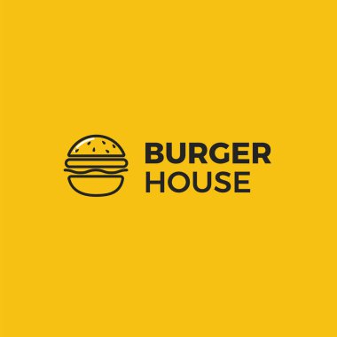 Amerikan klasik burger house logosu. Restoran ya da kafe ya da lokanta için logo. 