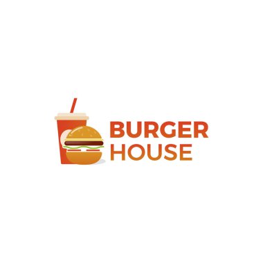 Amerikan klasik burger house logosu. Restoran ya da kafe ya da lokanta için logo. 