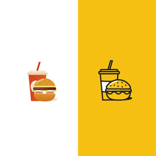 American classic burger house logo. Logotipo per ristorante o caffè o fast food . — Vettoriale Stock