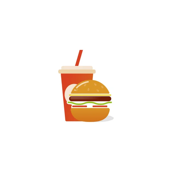 American classic burger house icon. Logotype for restaurant or cafe or fast food. — Stock Vector