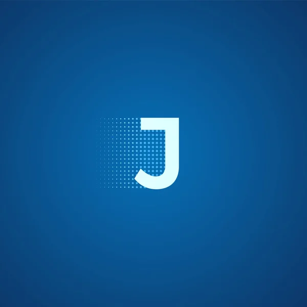 Pixel  typography letter J logo. Technological modern font calligraphy — Stock Vector