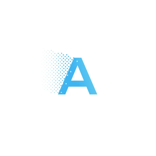 Pixel typografi brev en logotyp. Tekniska moderna typsnitt kalligrafi — Stock vektor