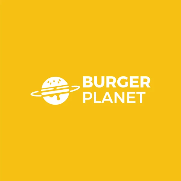 Burger gezegen teslim hizmet logosu. — Stok Vektör