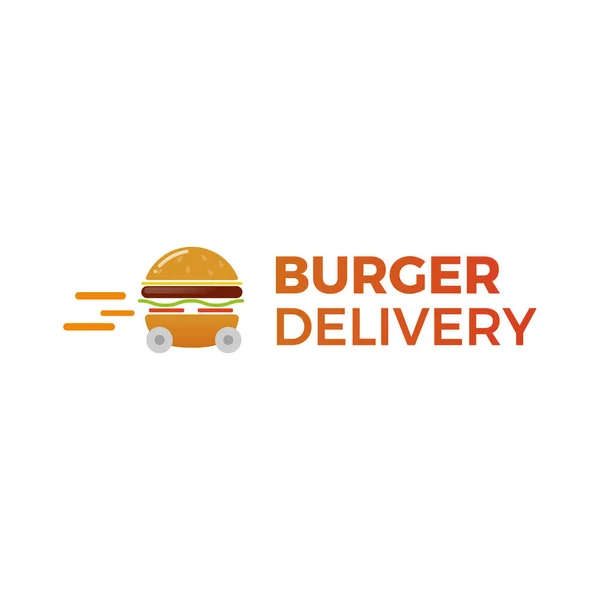 Burger delivery. Fast hamburger car. — Stock Vector