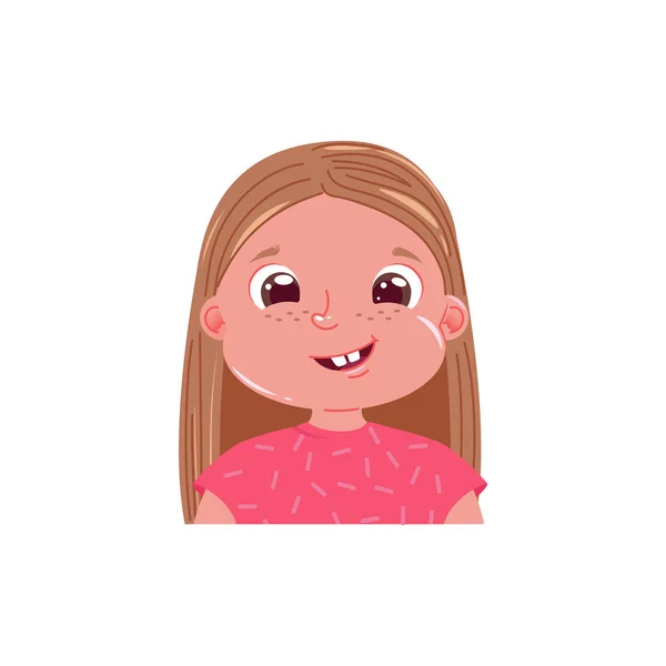 Little girl cute smiling. Happy emotion child — Stock Vector