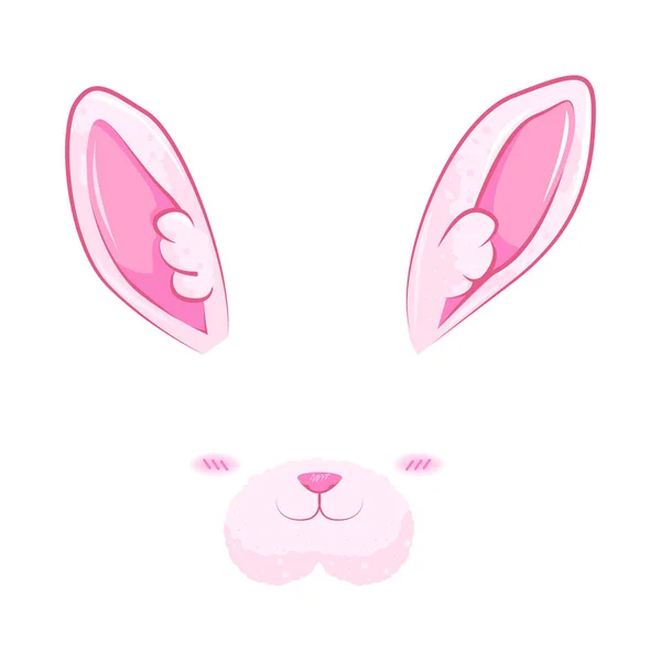 Bunny oren en neus carnaval masker voor een foto. Festival van konijnen — Stockvector
