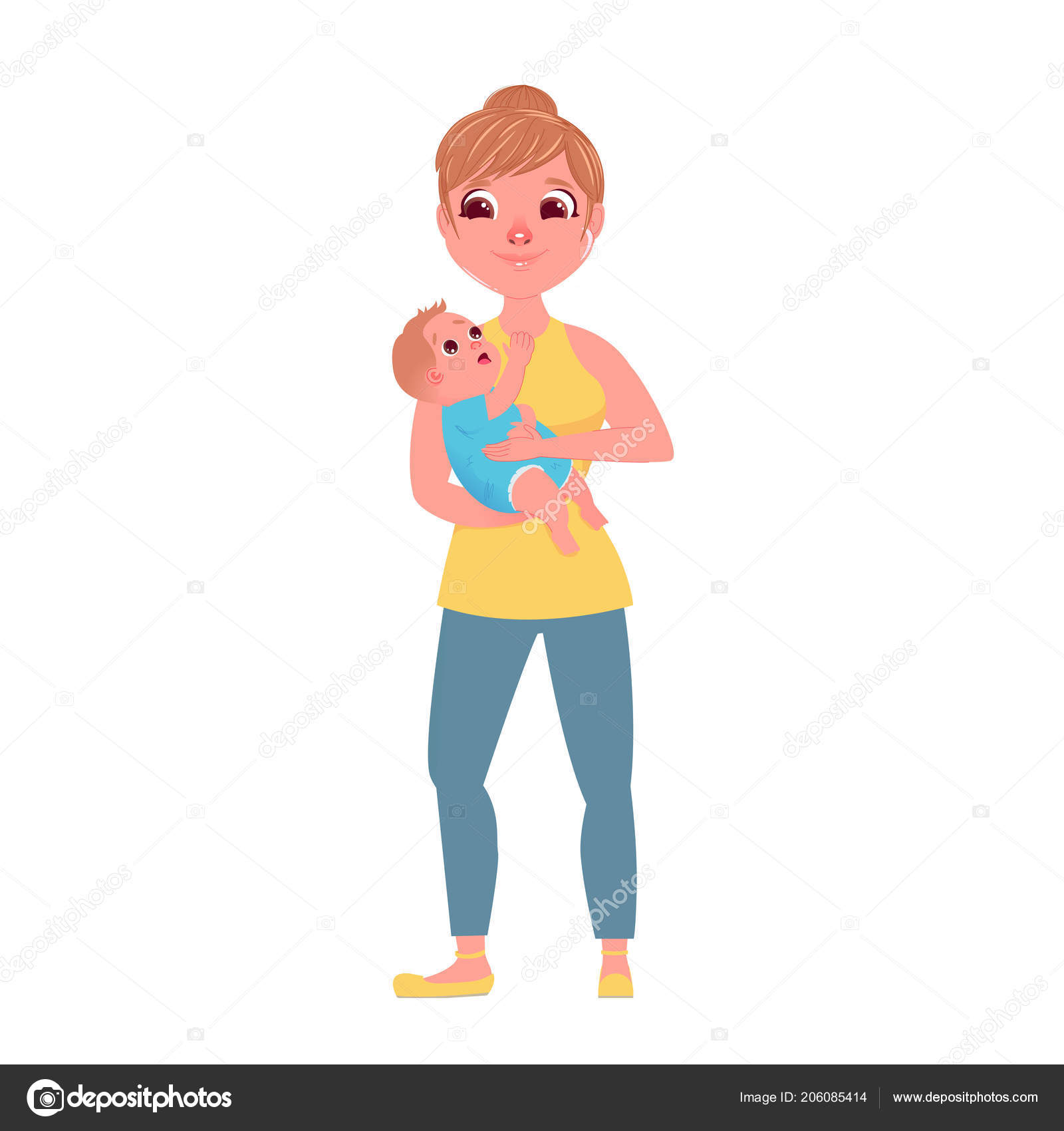 The mother's character with a small child in Love from mom