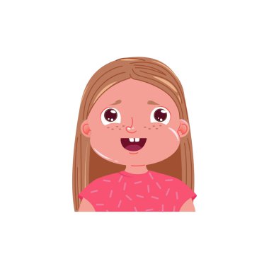 Küçük kız sevimli gülümseyen. Mutlu duygu çocuk