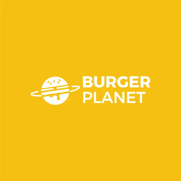 Burger Planet logo del servicio de entrega . —  Fotos de Stock