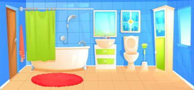 Banyo Tasarım iç odası ile seramik mobilya arka plan şablonu. 