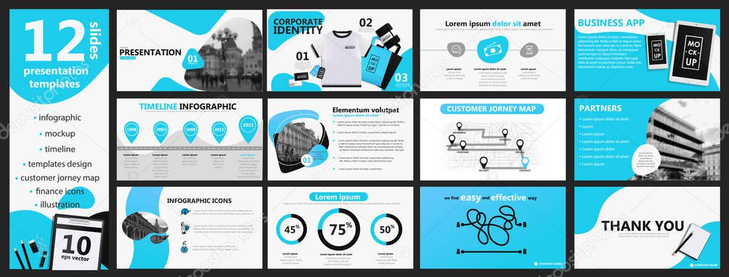 Blue and gray presentation templates