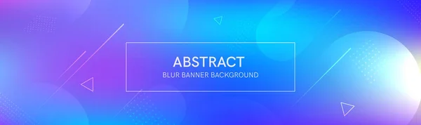 Banner abstrato com formas de gradiente e fundo borrão com cor de néon escuro. Composição dinâmica da forma. Design de modelo de vetor — Vetor de Stock