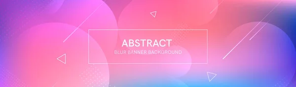 Bannière abstraite avec des formes dégradées et fond flou avec une couleur néon foncé. Composition dynamique des formes. Modèle vectoriel — Image vectorielle