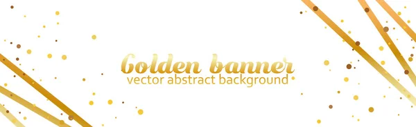 Şeritler ile Altın glitter şablon afiş. Beyaz arka plan üzerinde altın elementler ile parlak lüks vektör — Stok Vektör