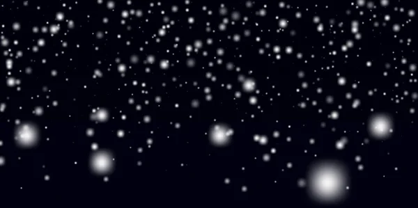 矢量中的雪花。黑色背景上的雪抽象纹理 — 图库矢量图片