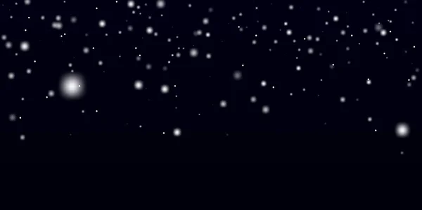 Copos de nieve en vector. Textura abstracta de nieve sobre fondo negro — Archivo Imágenes Vectoriales