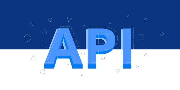 Api - Banner de interfaz de programación de aplicaciones. Ilustración plana del vector — Archivo Imágenes Vectoriales