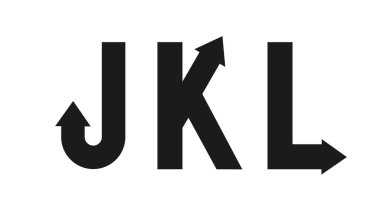 Kara oklu yazı tipi alfabesi tasarımı. Düz logo tasarımı.