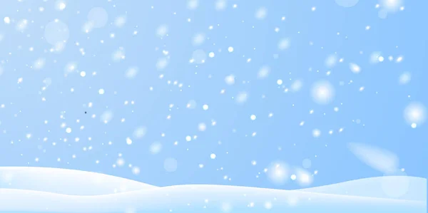 Winter Schnee Hintergrund auf blauem Hintergrund. magische weiße Schneefalltextur. Vektor 3D Illustration. — Stockvektor