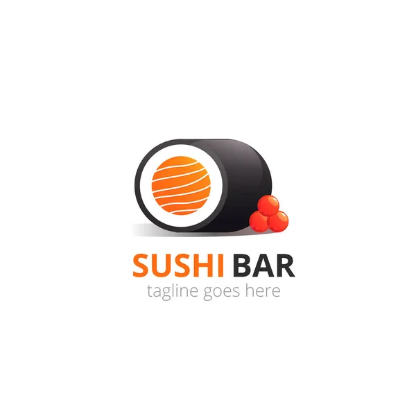 Japonské sushi logo pro koncept designu. Asijské jídlo. Ikona vektoru. — Stockový vektor